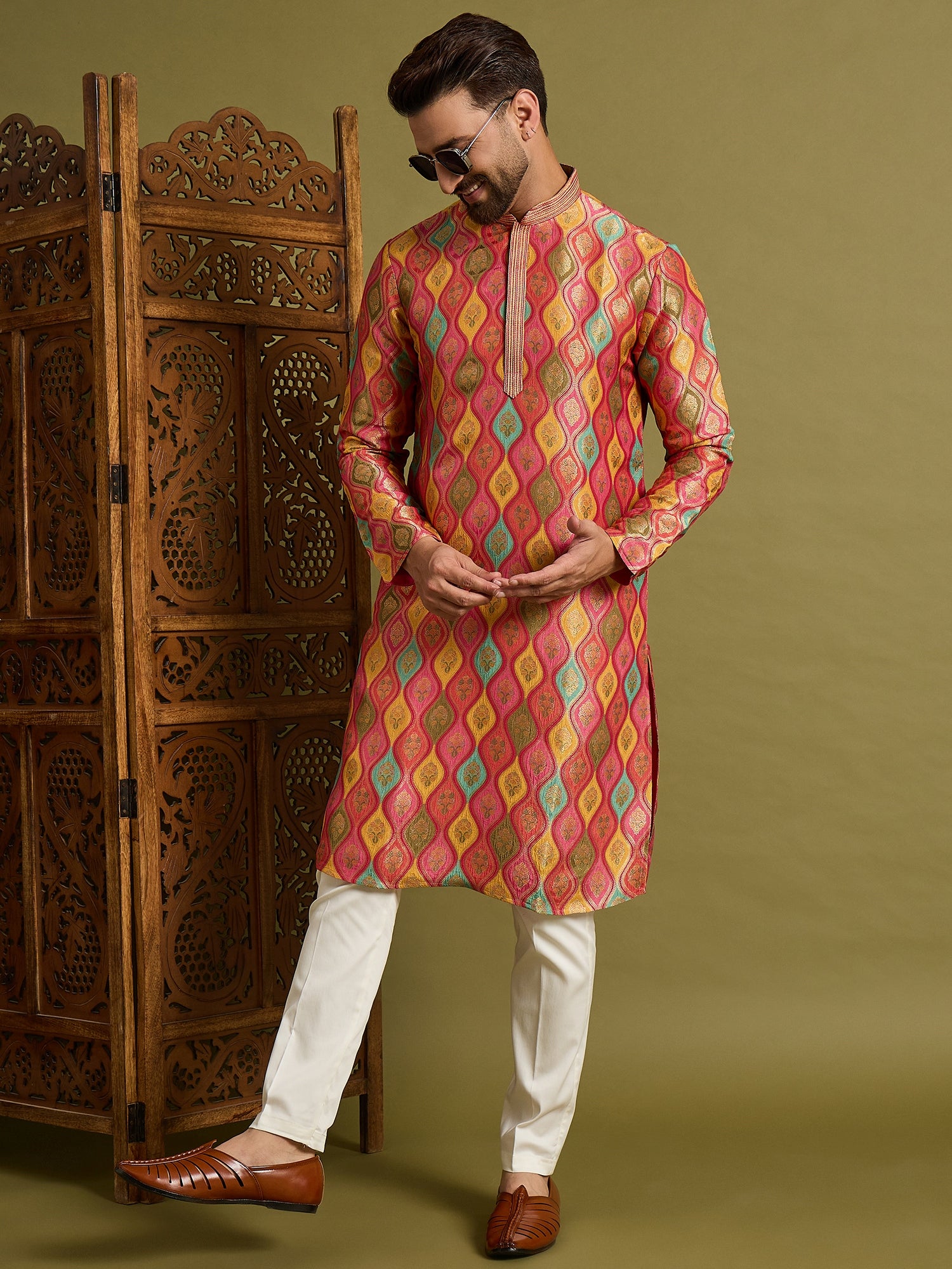 Multi Brocket Kurta Set