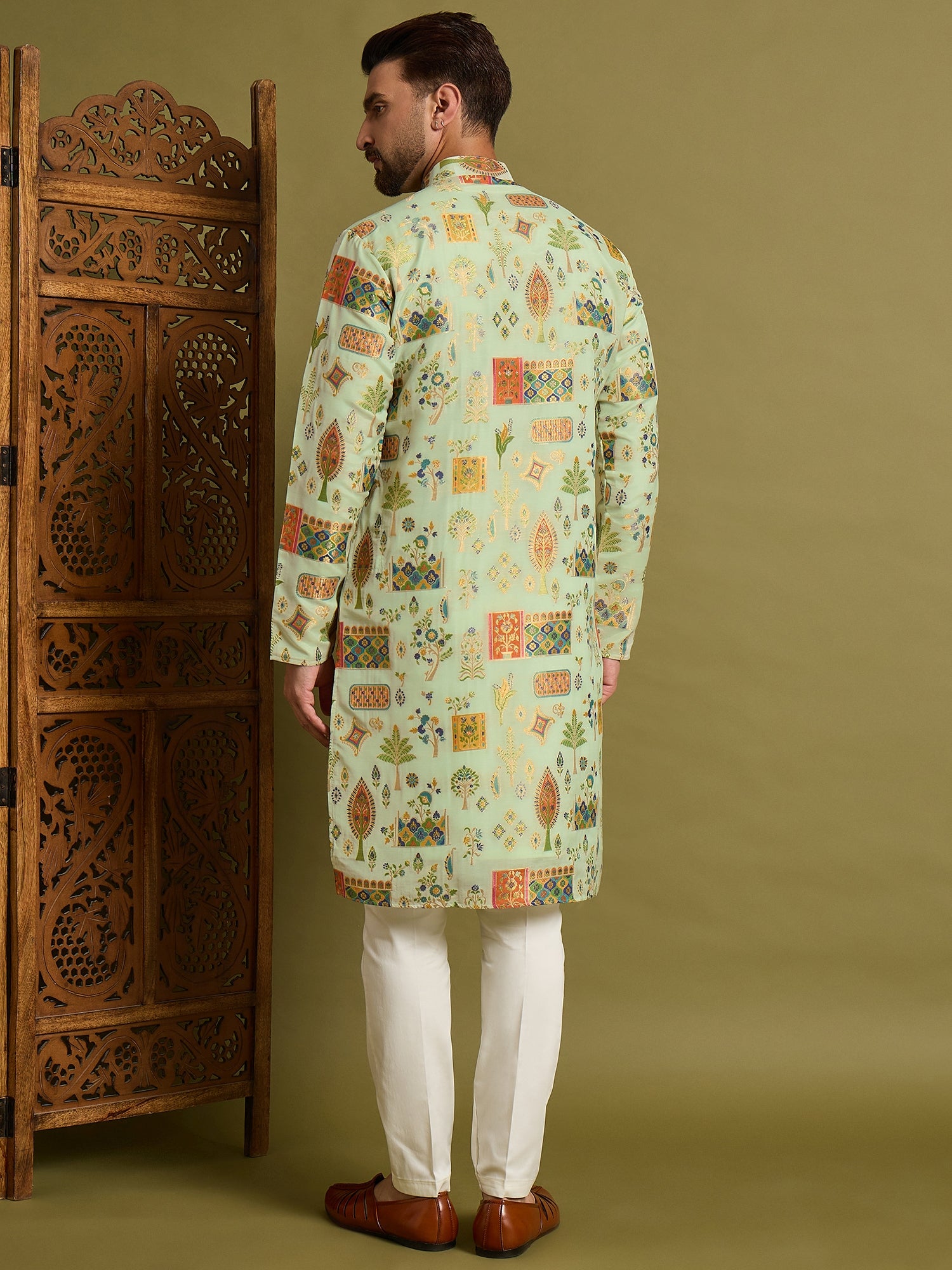 Off White Brocket Kurta Set