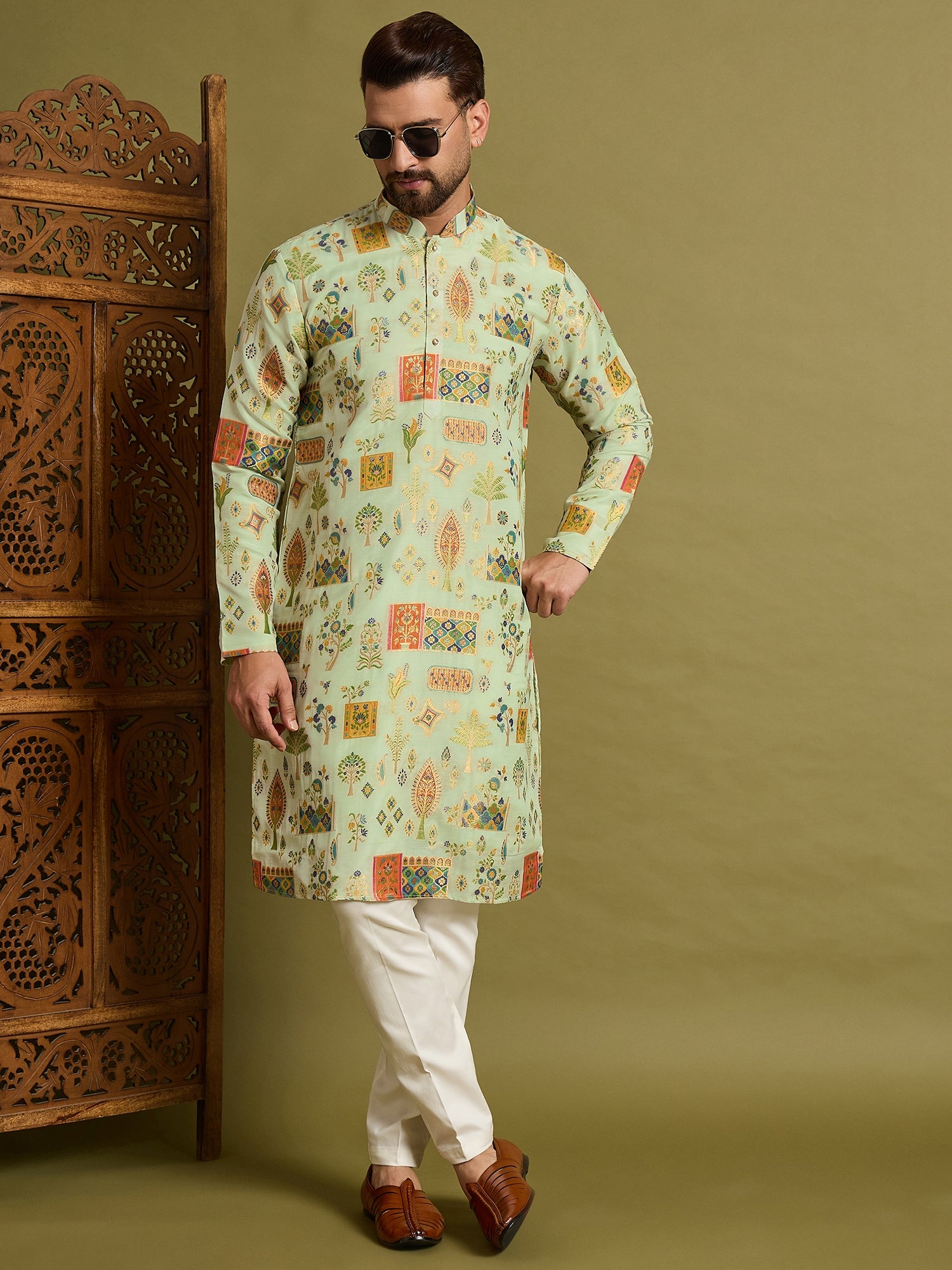 Off White Brocket Kurta Set