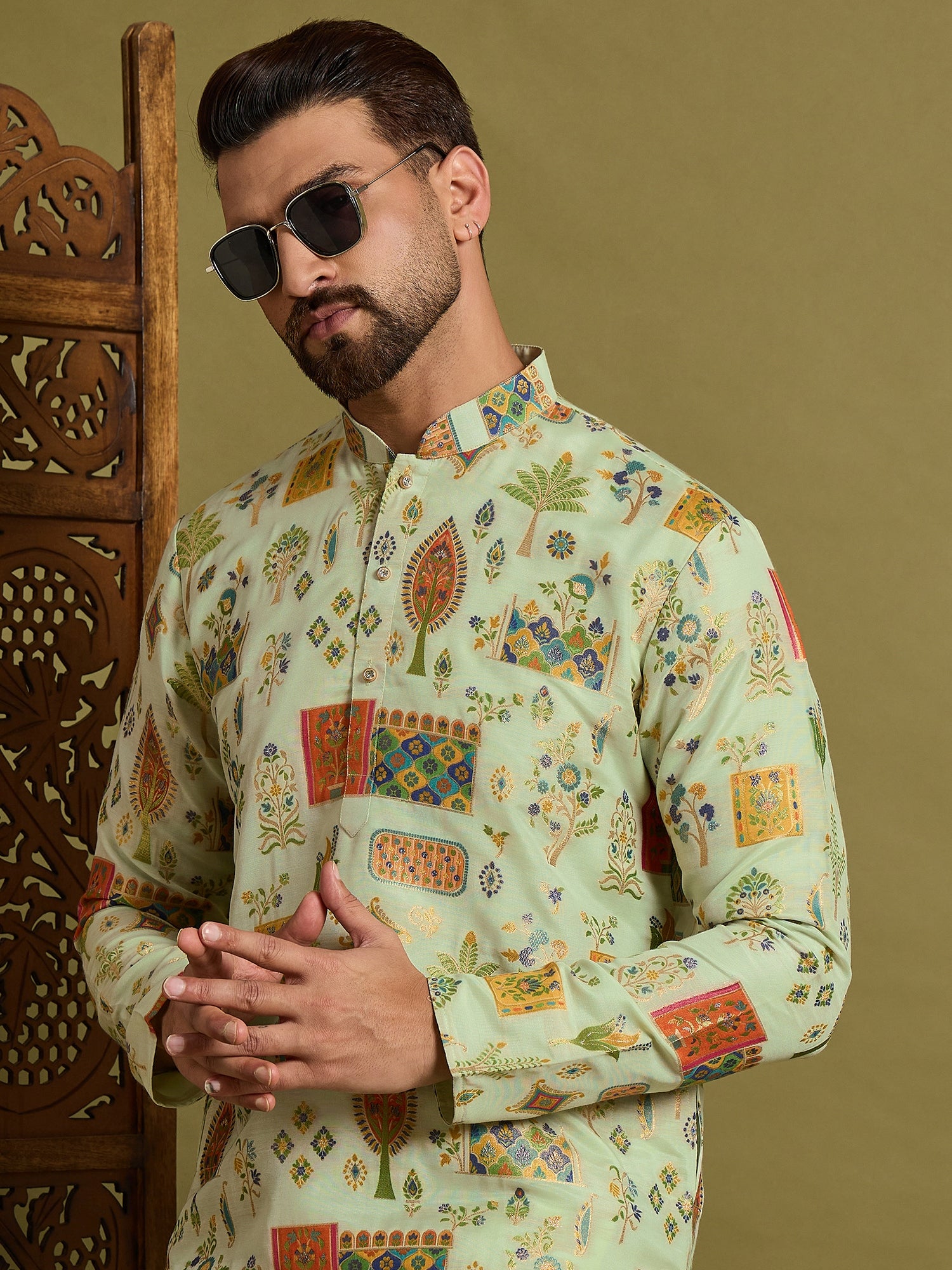 Off White Brocket Kurta Set