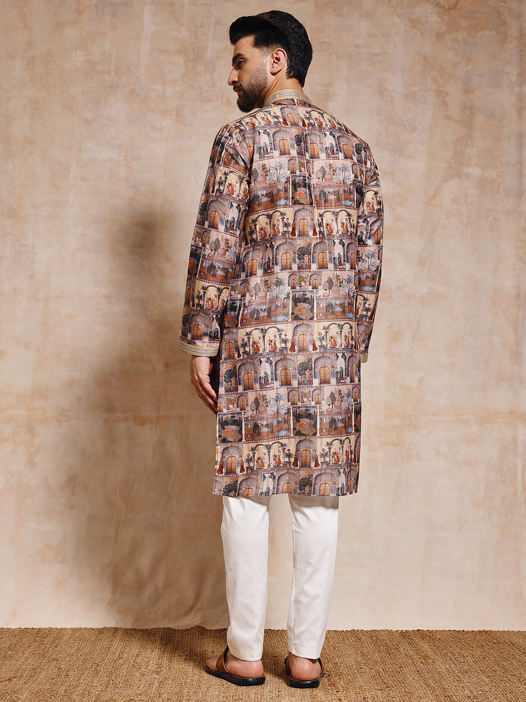 Magnet Men's Figure Printed Kurta Trouser Set