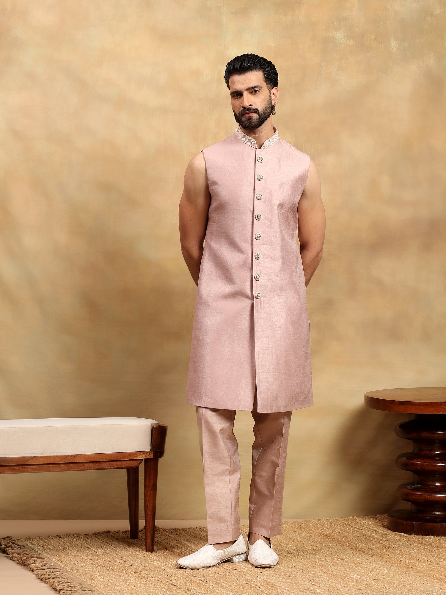 Onion Pink 3 Piece Indowestern Set