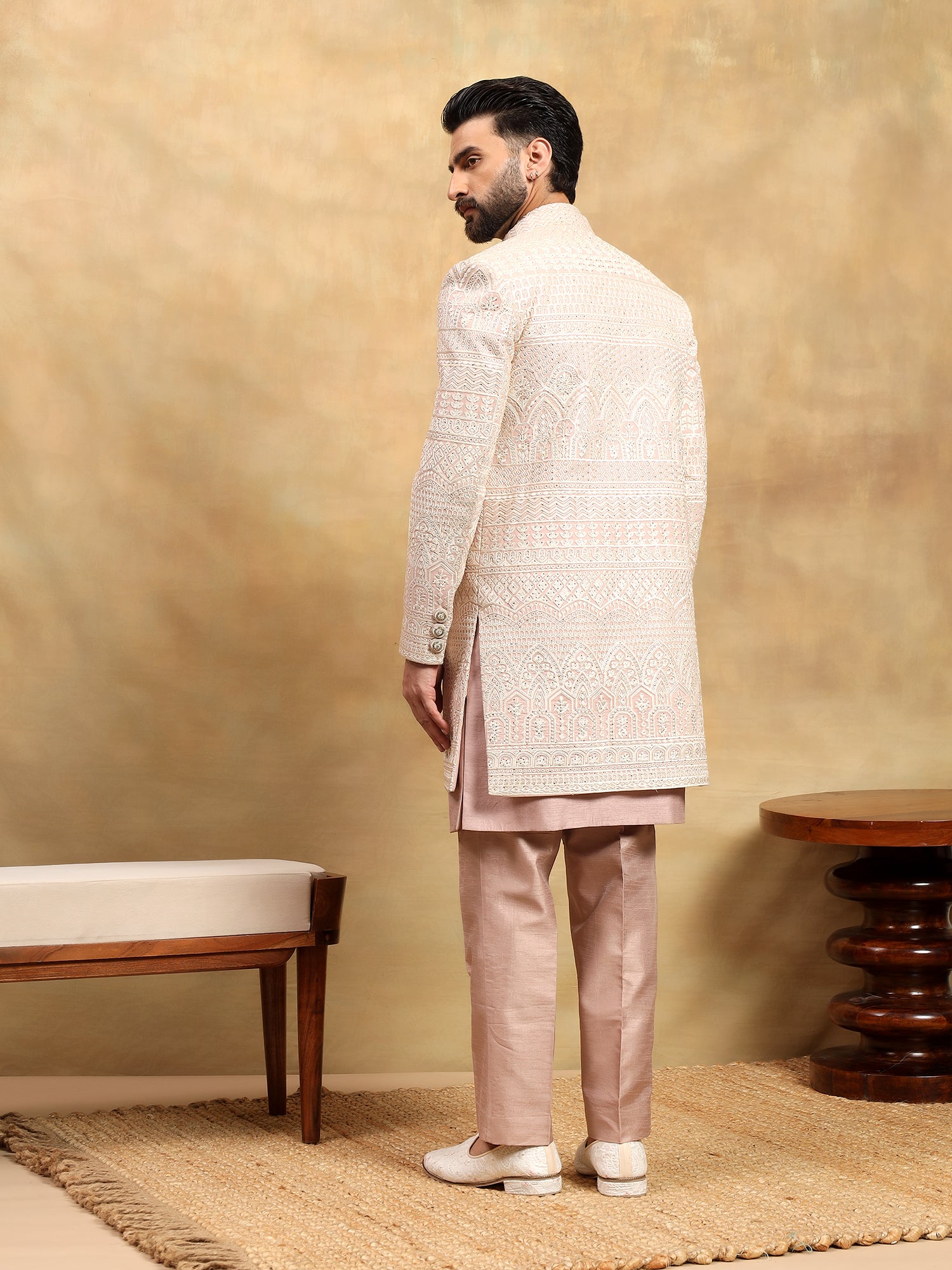 Onion Pink 3 Piece Indowestern Set