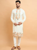 Cream Trending Kashmiri Work Kurta Set