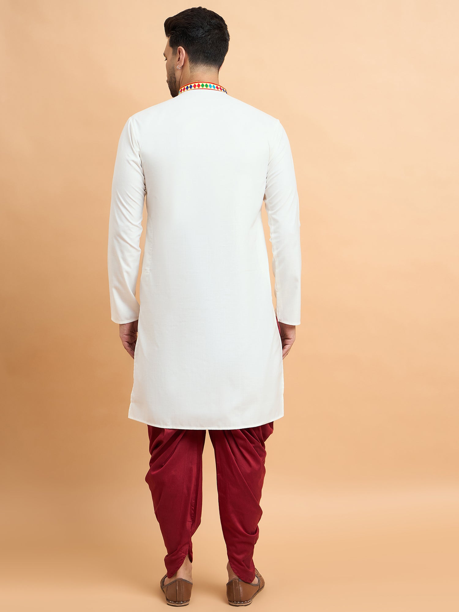 White Gamthi Work Navratri Special Kurta Only