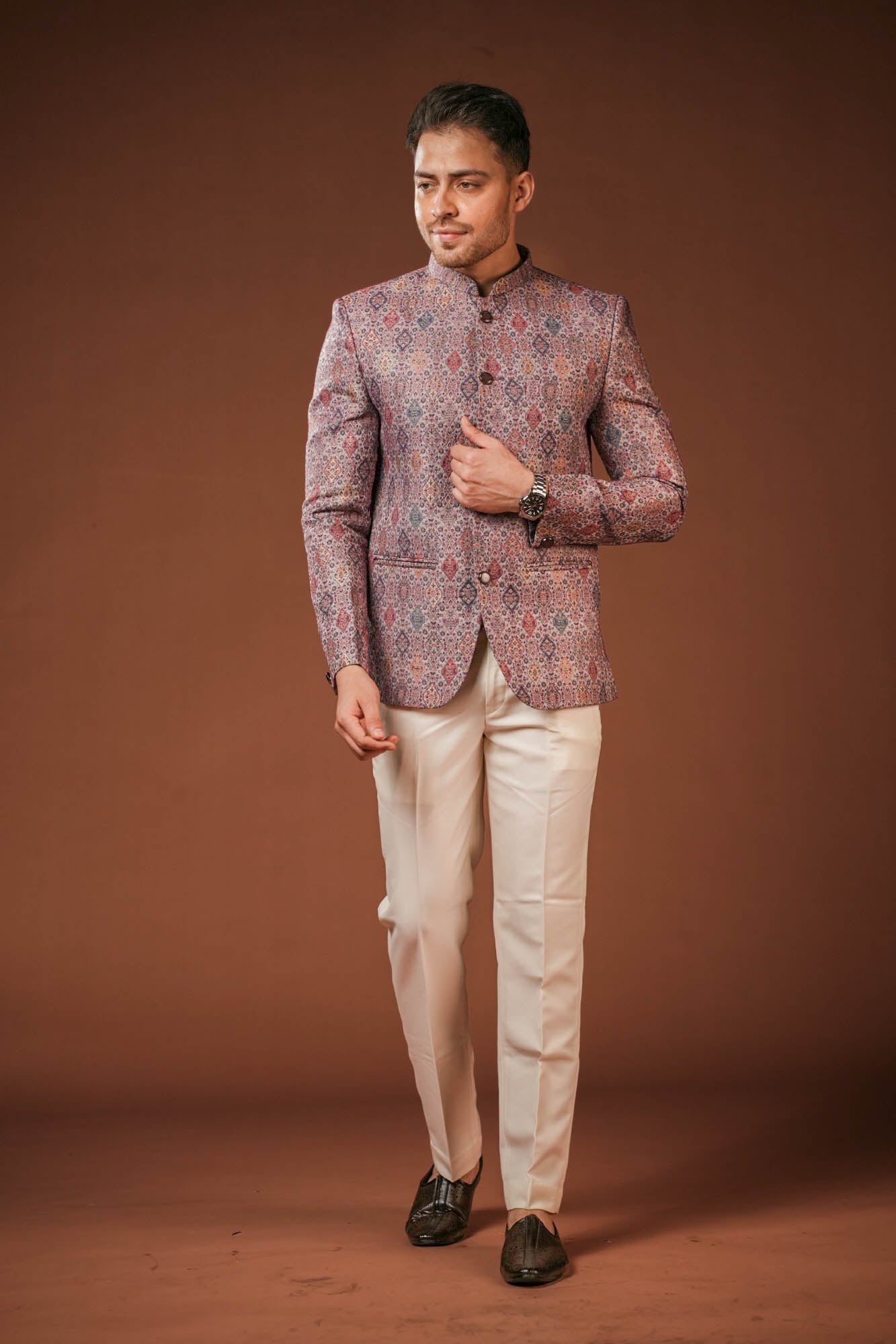 Jaquard Fabric Print Jodhpuri Set