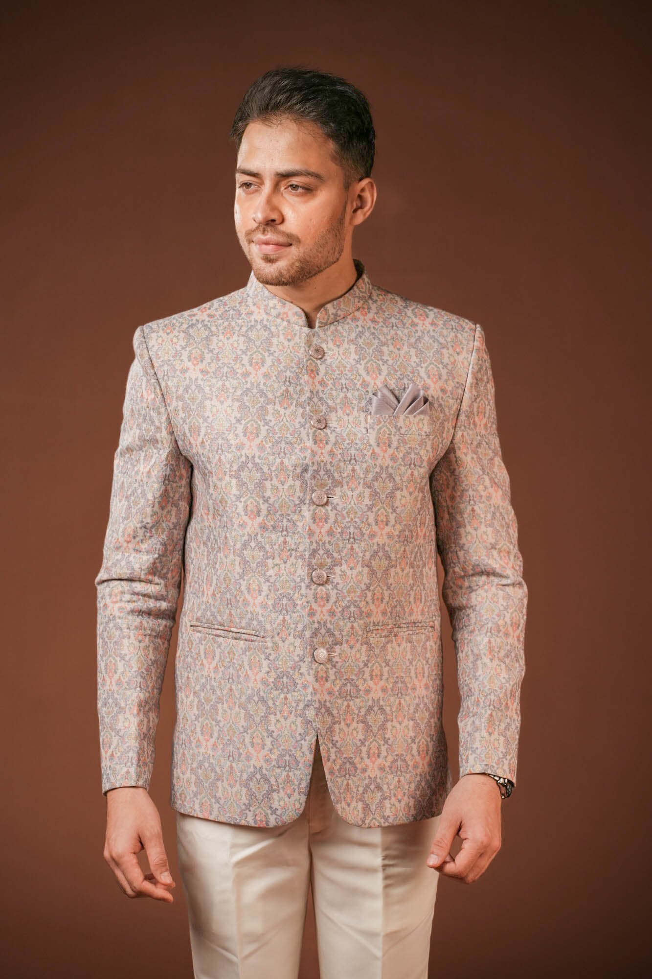 Jaquard Fabric Print Jodhpuri Set