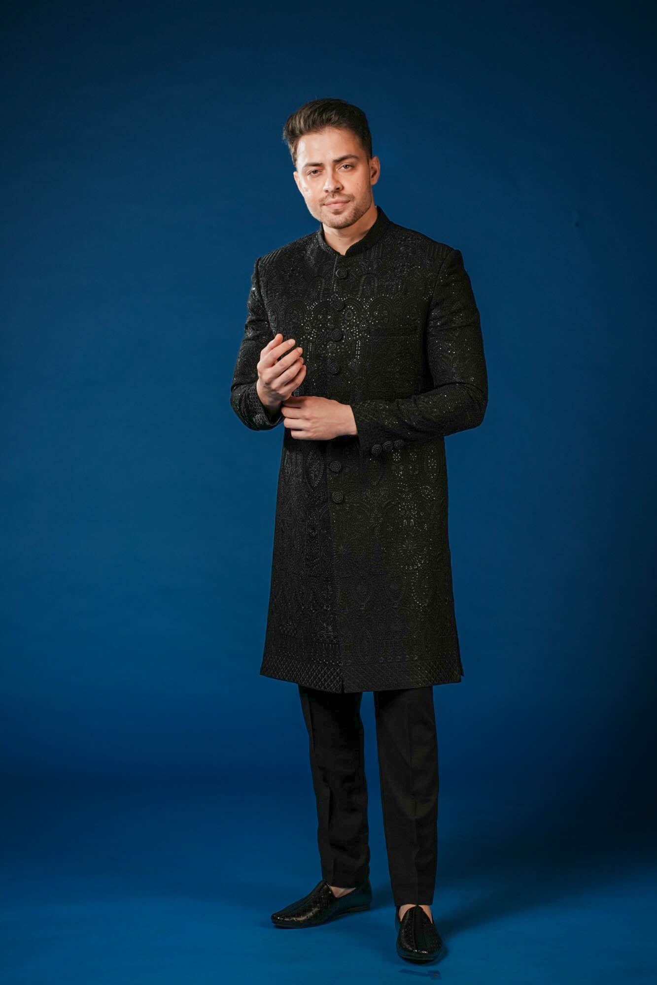 Black Lucknowi Nawabi Set