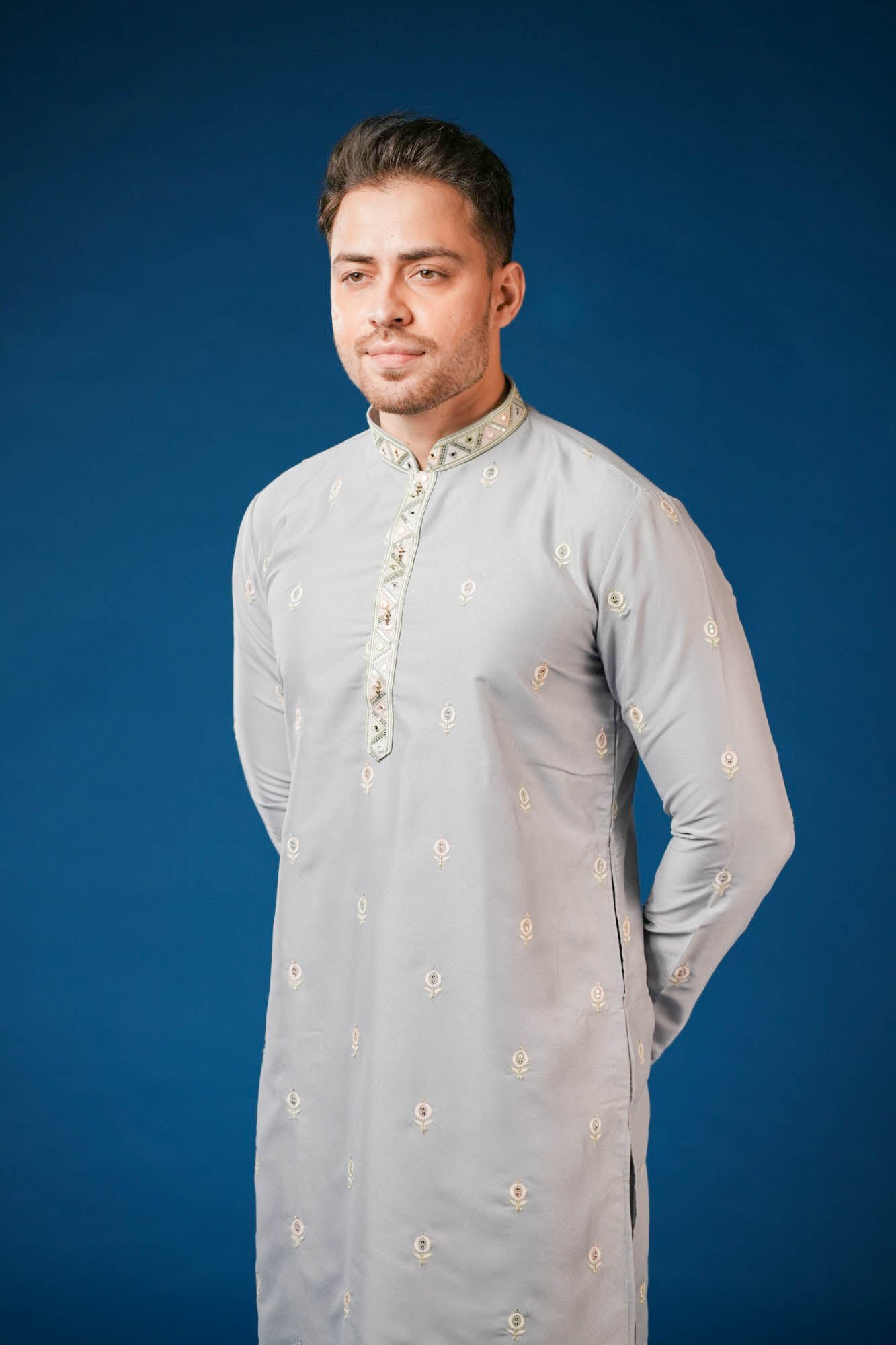 Sky Blue Embroidered Kurta Set