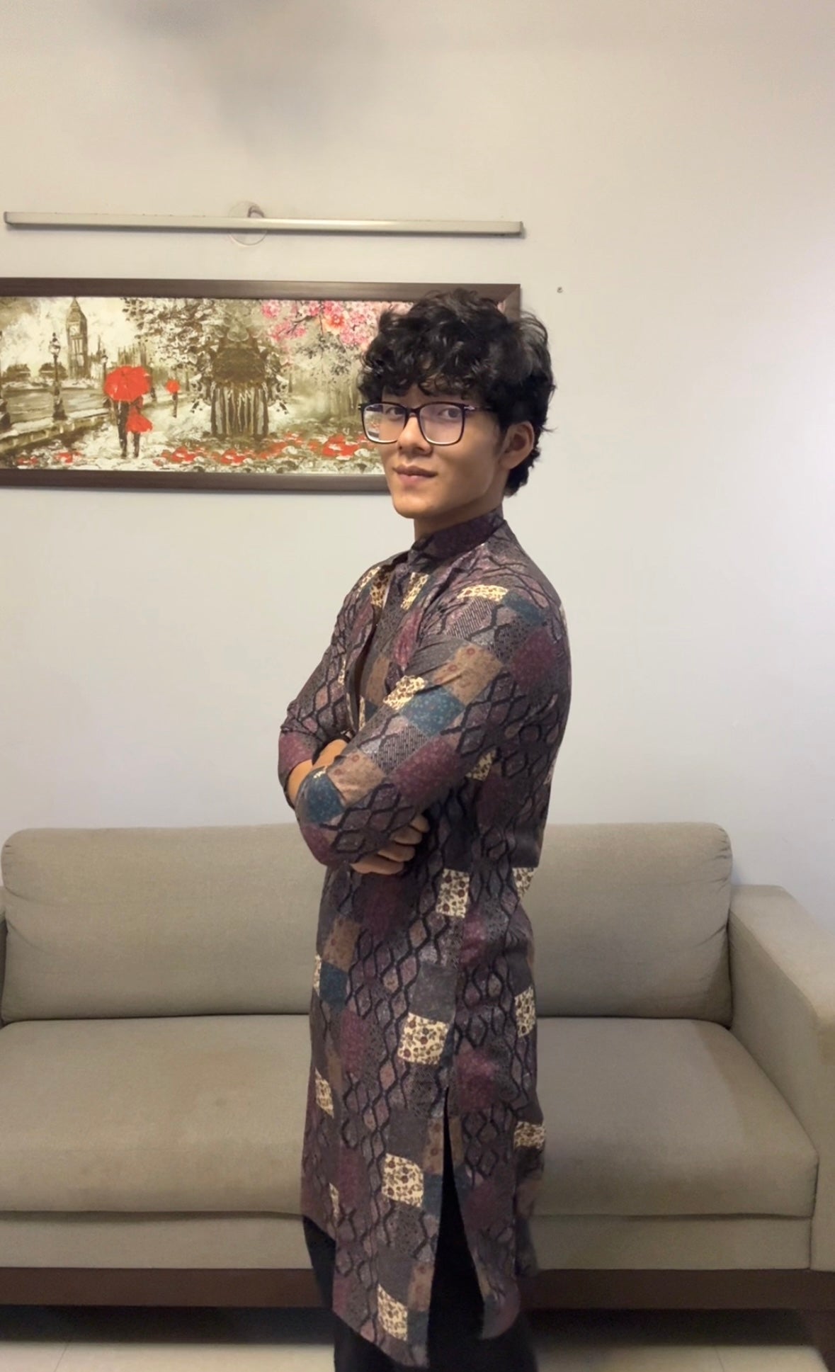 Black Printed Kurta Only
