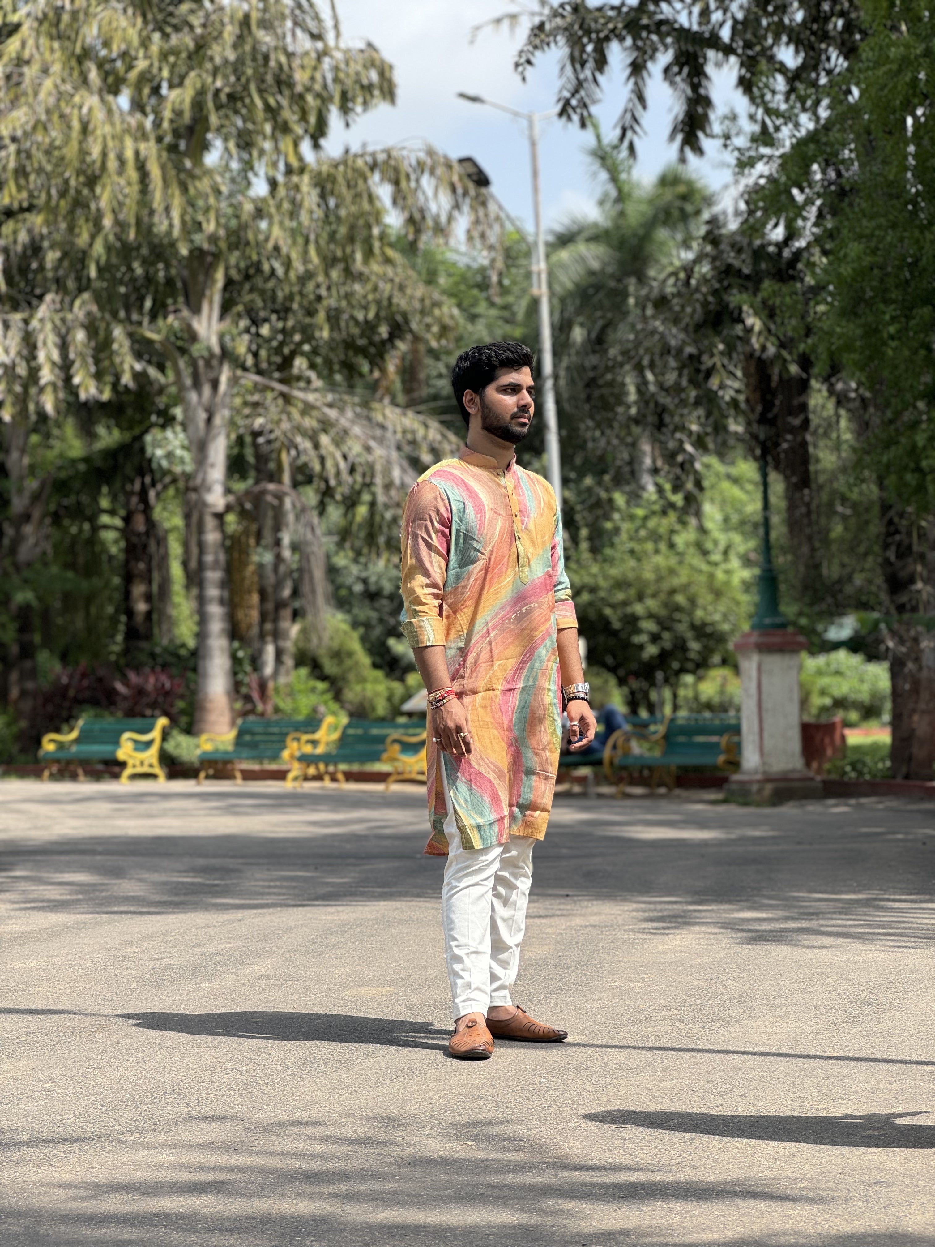 Magnet Men's Multicolour Kurta Only