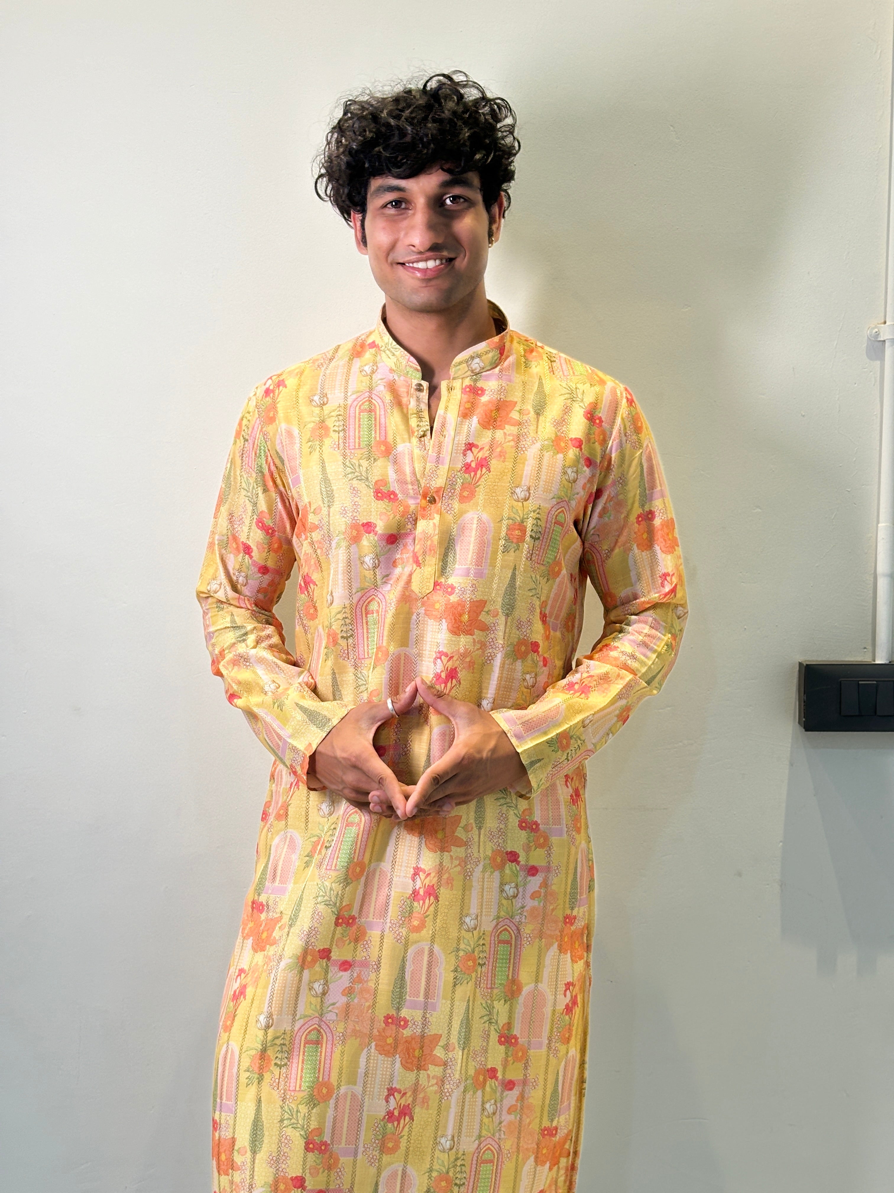 Yellow Printed Kurta Patiala Set