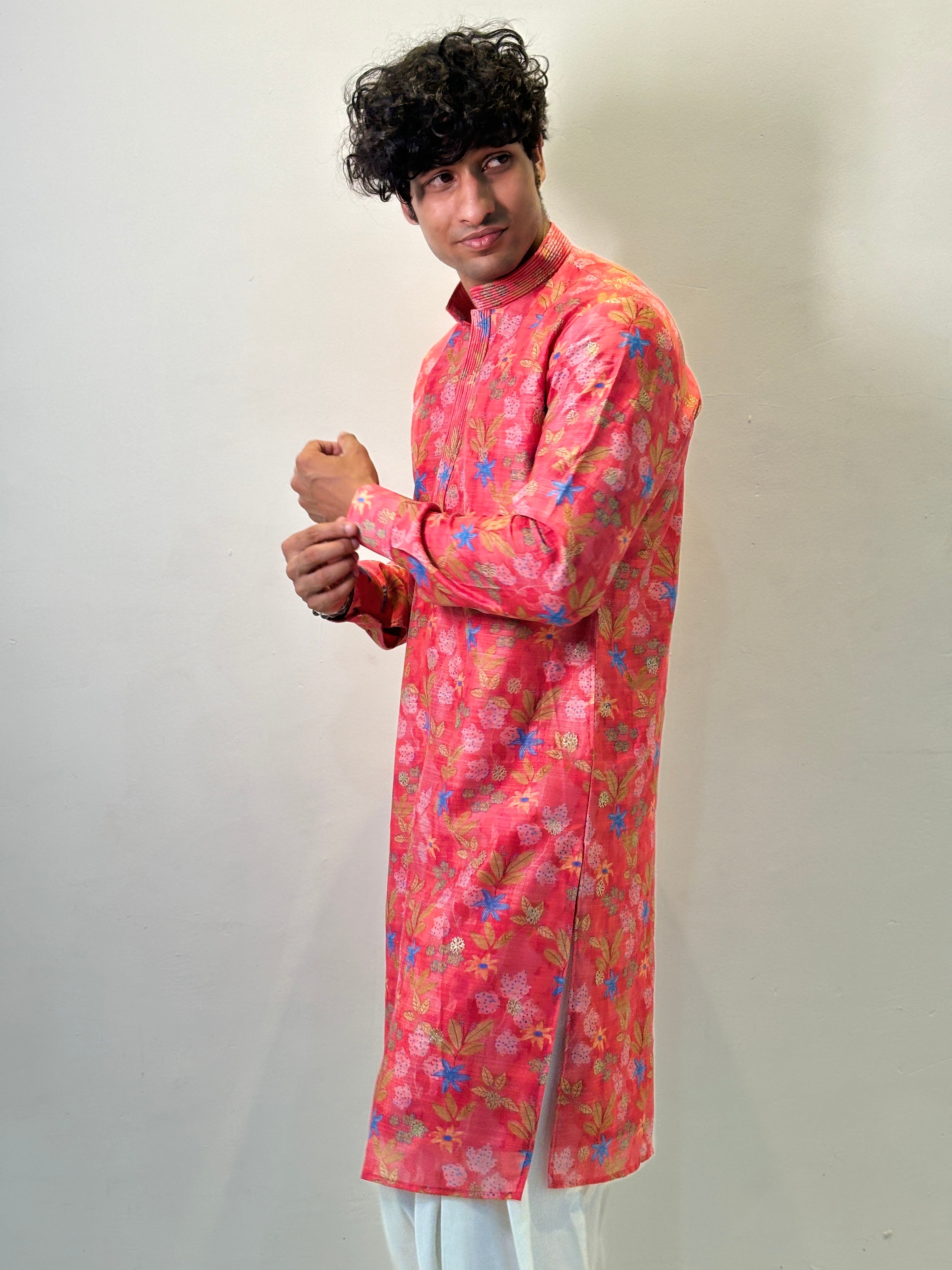 Rani Pink Printed Kurta Patiala Set