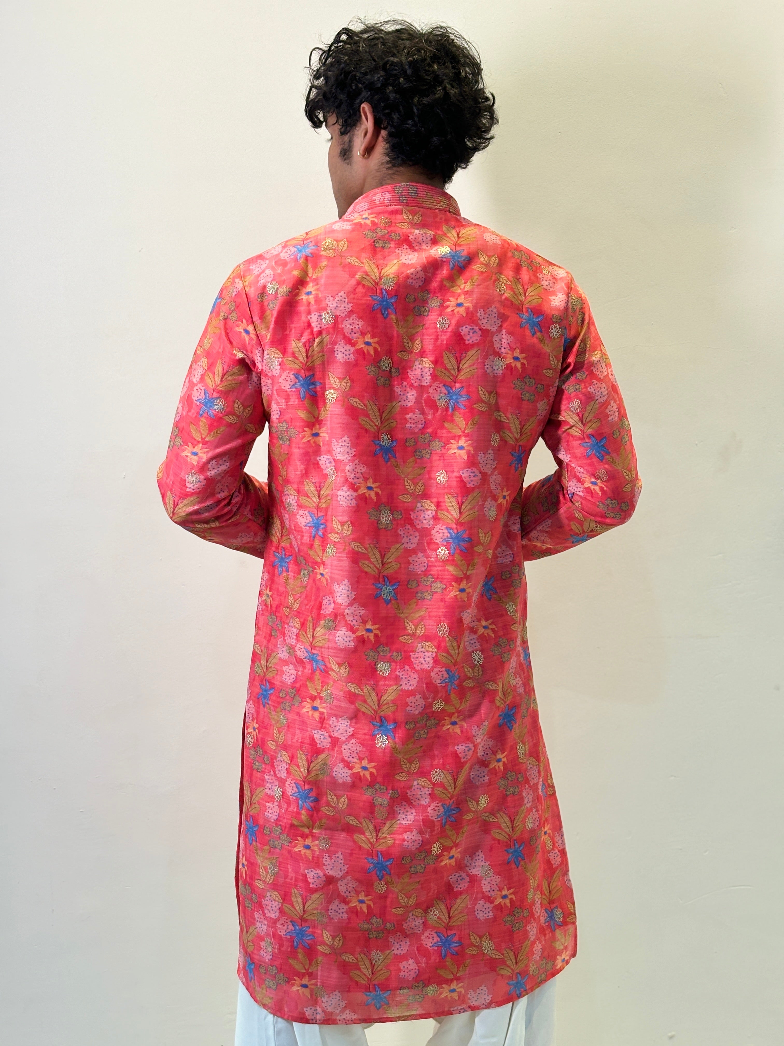Rani Pink Printed Kurta Patiala Set
