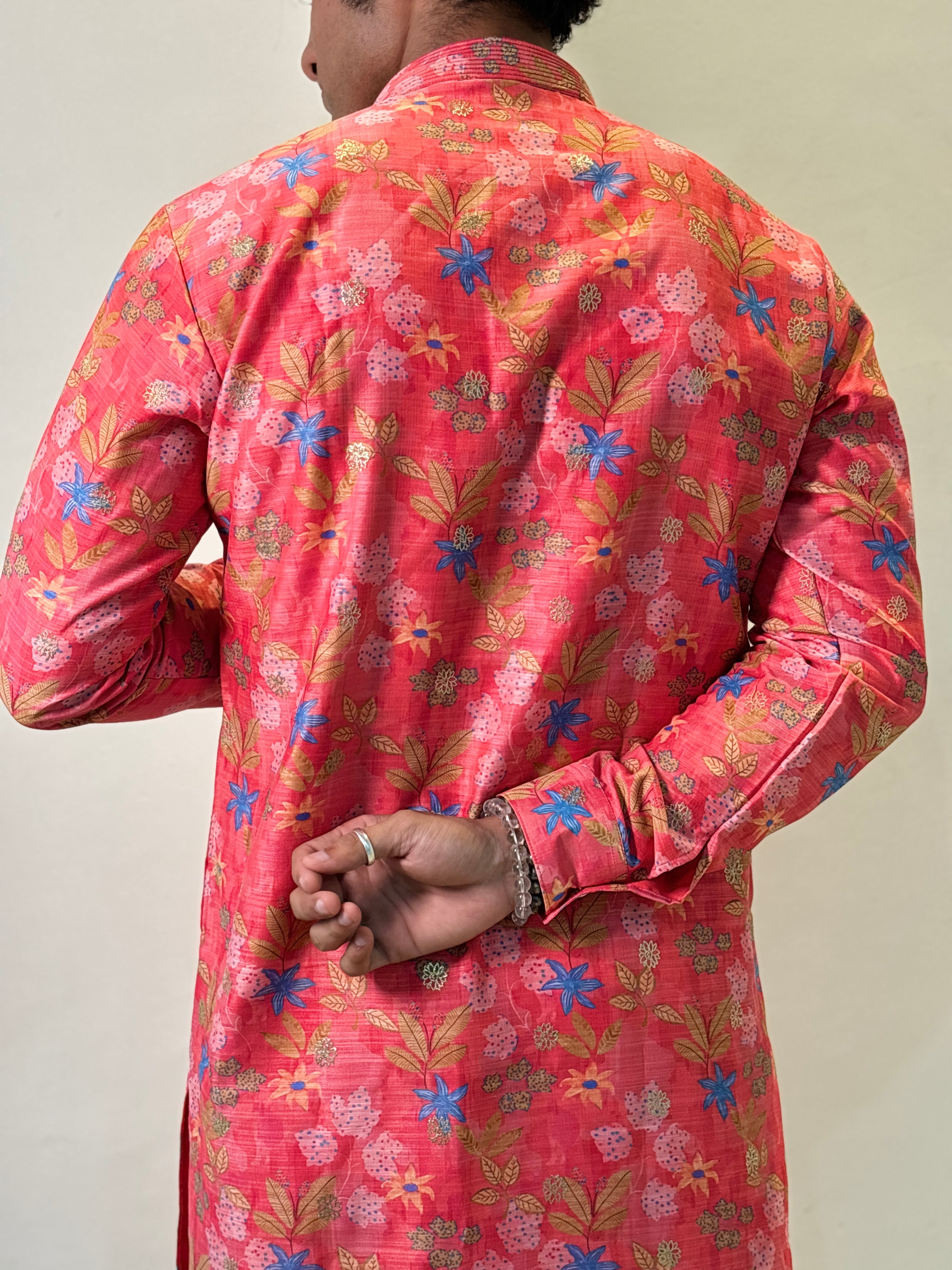 Rani Pink Printed Kurta Patiala Set